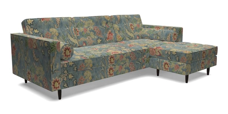 Marylebone LHF Corner Unit in Clever Tough And Eco Velvet Chrome