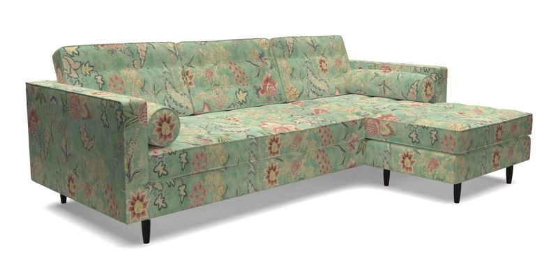 Marylebone LHF Corner Unit in Clever Tough And Eco Velvet Chrome