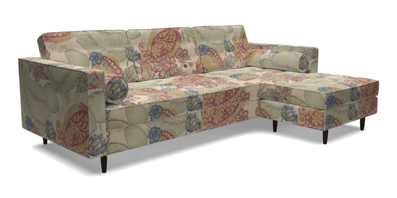 Marylebone LHF Corner Unit in Clever Tough And Eco Velvet Chrome