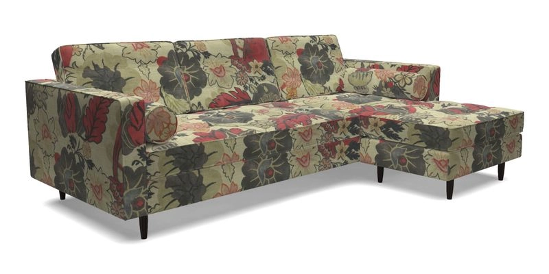 Marylebone LHF Corner Unit in Clever Tough And Eco Velvet Chrome