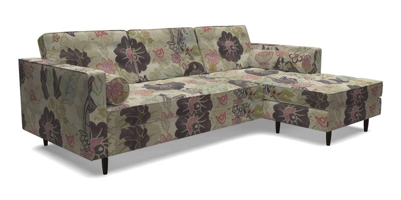 Marylebone LHF Corner Unit in Clever Tough And Eco Velvet Chrome