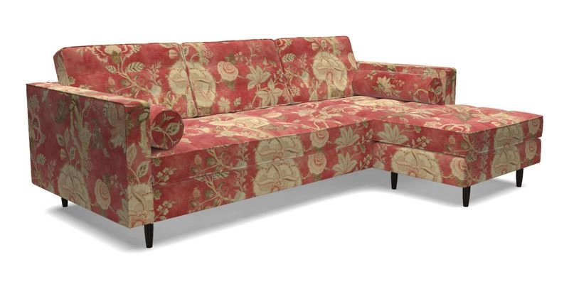 Marylebone LHF Corner Unit in Clever Tough And Eco Velvet Chrome