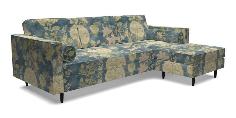 Marylebone LHF Corner Unit in Clever Tough And Eco Velvet Chrome