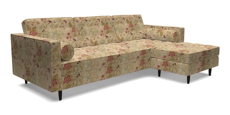 Marylebone LHF Corner Unit in Clever Tough And Eco Velvet Chrome