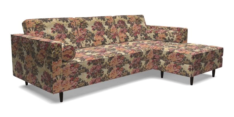 Marylebone LHF Corner Unit in Clever Tough And Eco Velvet Chrome