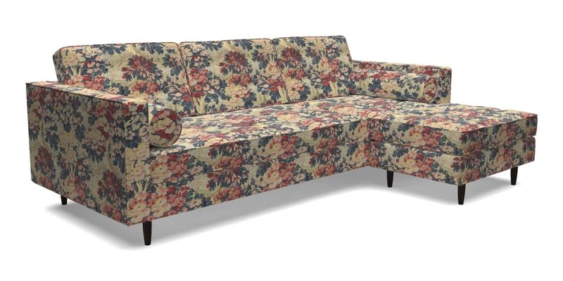 Marylebone LHF Corner Unit in Clever Tough And Eco Velvet Chrome