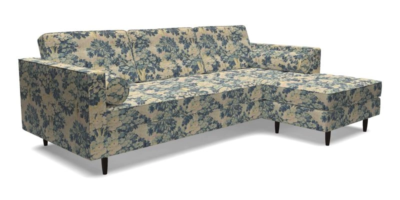 Marylebone LHF Corner Unit in Clever Tough And Eco Velvet Chrome