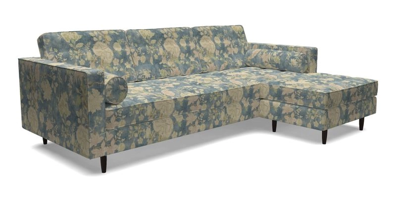 Marylebone LHF Corner Unit in Clever Tough And Eco Velvet Chrome