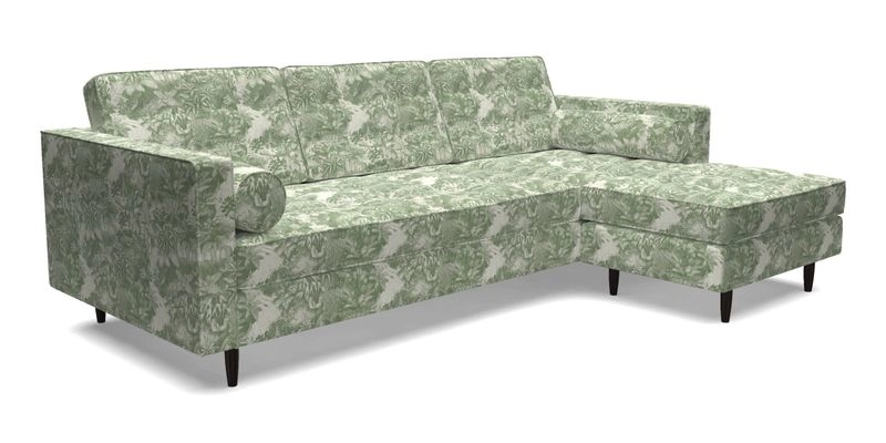 Marylebone LHF Corner Unit in Clever Tough And Eco Velvet Chrome