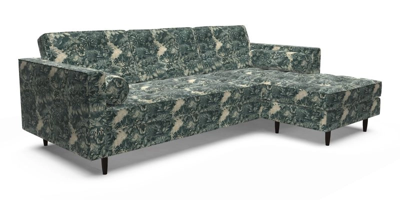 Marylebone LHF Corner Unit in Clever Tough And Eco Velvet Chrome