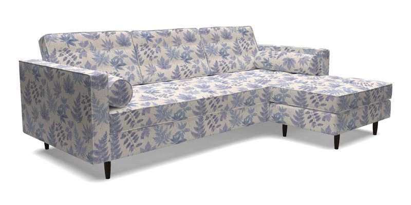 Marylebone LHF Corner Unit in Clever Tough And Eco Velvet Chrome