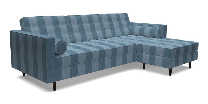 Marylebone LHF Corner Unit in Clever Tough And Eco Velvet Chrome