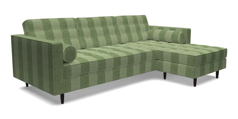 Marylebone LHF Corner Unit in Clever Tough And Eco Velvet Chrome