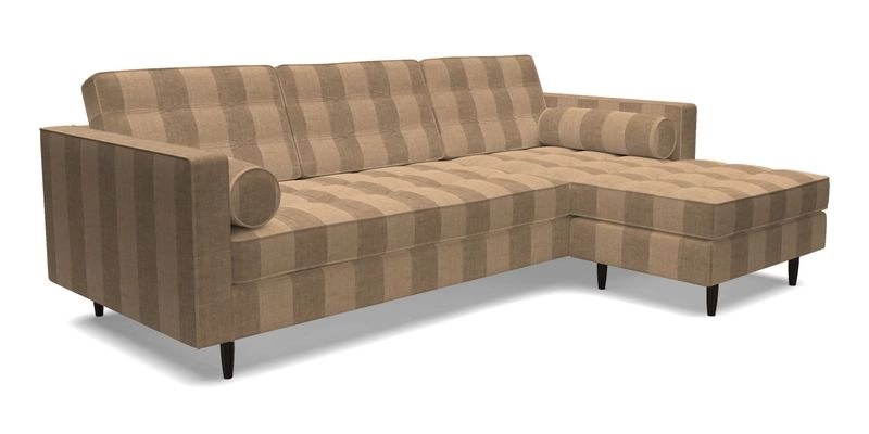 Marylebone LHF Corner Unit in Clever Tough And Eco Velvet Chrome