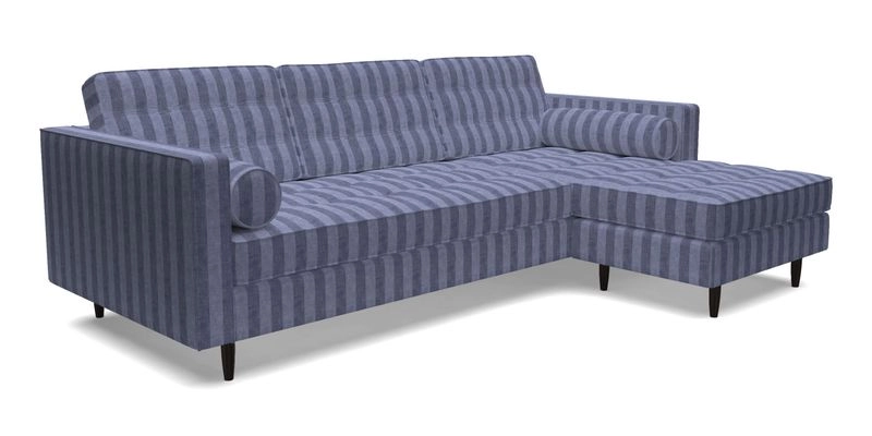 Marylebone LHF Corner Unit in Clever Tough And Eco Velvet Chrome