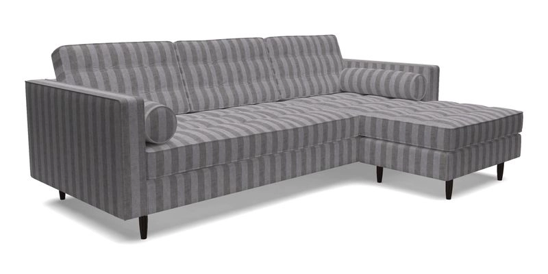 Marylebone LHF Corner Unit in Clever Tough And Eco Velvet Chrome