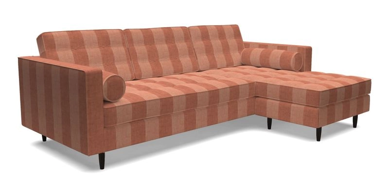 Marylebone LHF Corner Unit in Clever Tough And Eco Velvet Chrome