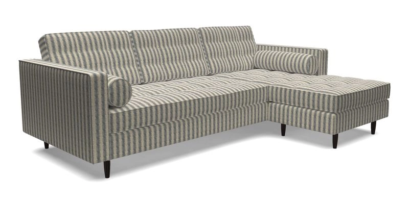 Marylebone LHF Corner Unit in Clever Tough And Eco Velvet Chrome