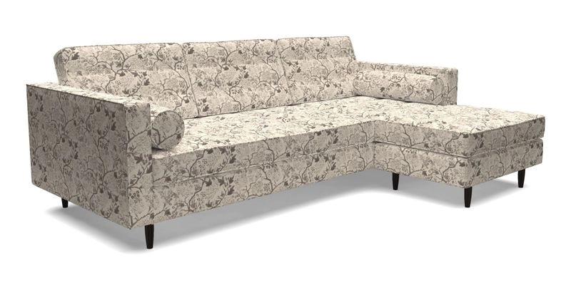 Marylebone LHF Corner Unit in Clever Tough And Eco Velvet Chrome