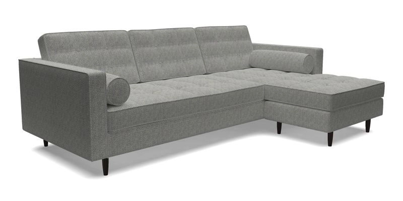 Marylebone LHF Corner Unit in Clever Tough And Eco Velvet Chrome