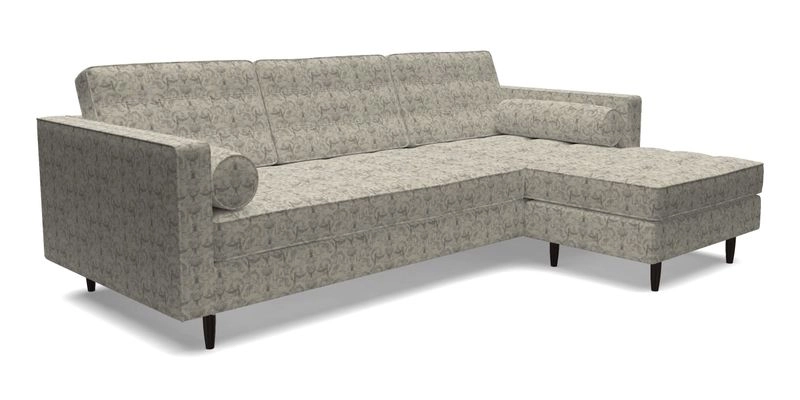 Marylebone LHF Corner Unit in Clever Tough And Eco Velvet Chrome