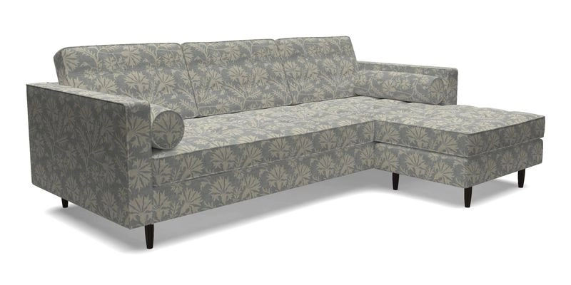 Marylebone LHF Corner Unit in Clever Tough And Eco Velvet Chrome