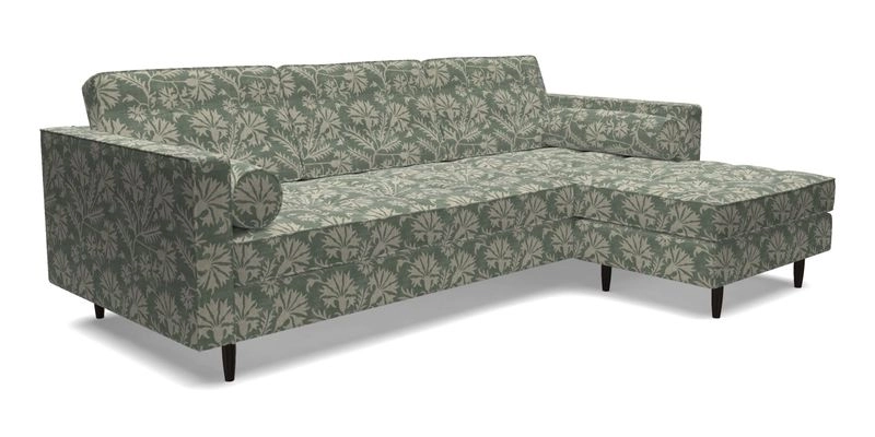 Marylebone LHF Corner Unit in Clever Tough And Eco Velvet Chrome