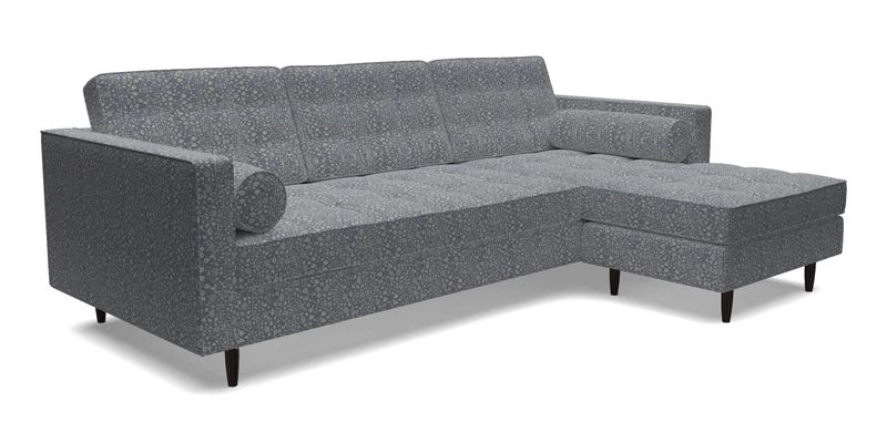 Marylebone LHF Corner Unit in Clever Tough And Eco Velvet Chrome