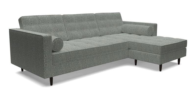 Marylebone LHF Corner Unit in Clever Tough And Eco Velvet Chrome