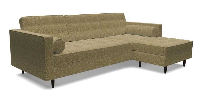 Marylebone LHF Corner Unit in Clever Tough And Eco Velvet Chrome