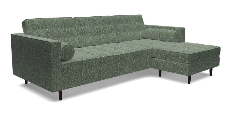 Marylebone LHF Corner Unit in Clever Tough And Eco Velvet Chrome