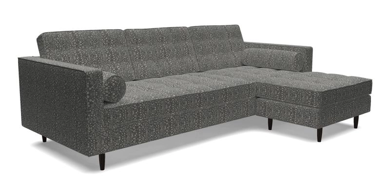 Marylebone LHF Corner Unit in Clever Tough And Eco Velvet Chrome