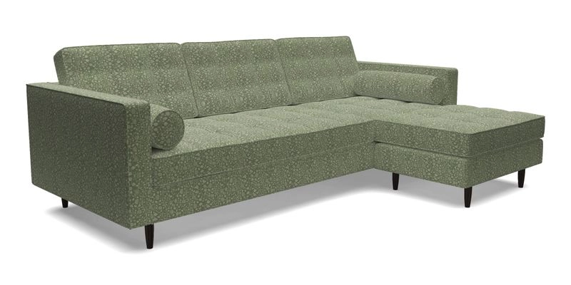 Marylebone LHF Corner Unit in Clever Tough And Eco Velvet Chrome