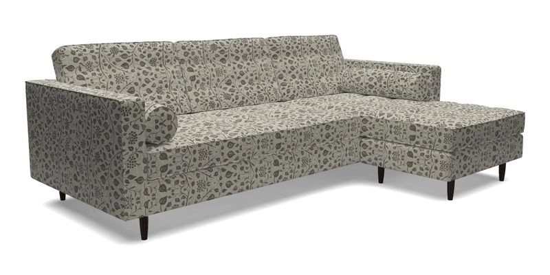 Marylebone LHF Corner Unit in Clever Tough And Eco Velvet Chrome