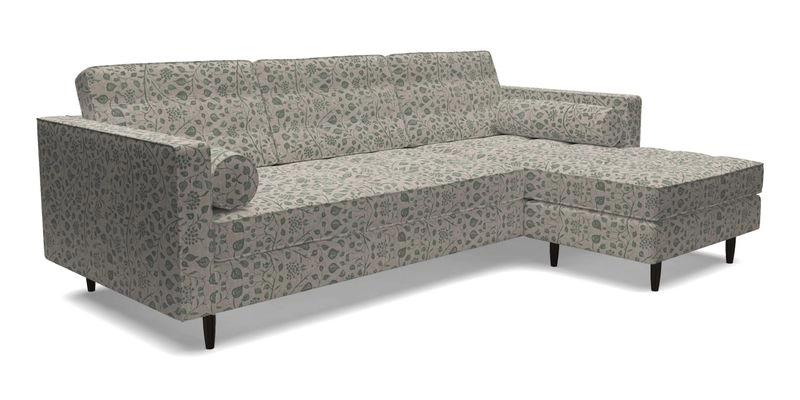 Marylebone LHF Corner Unit in Clever Tough And Eco Velvet Chrome