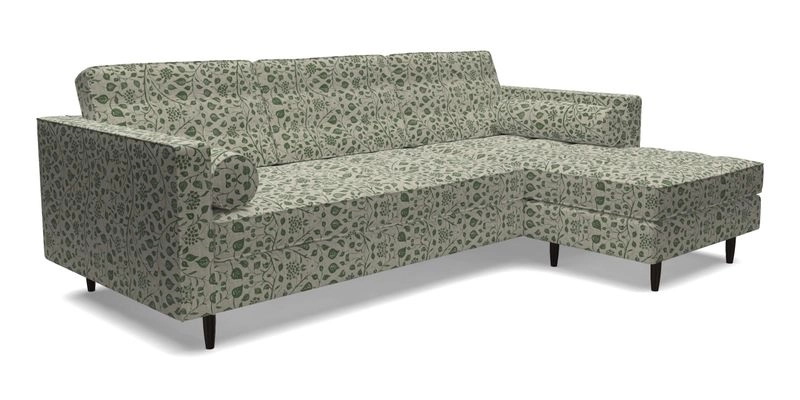 Marylebone LHF Corner Unit in Clever Tough And Eco Velvet Chrome