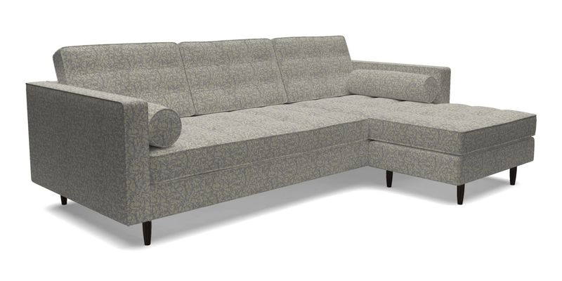 Marylebone LHF Corner Unit in Clever Tough And Eco Velvet Chrome