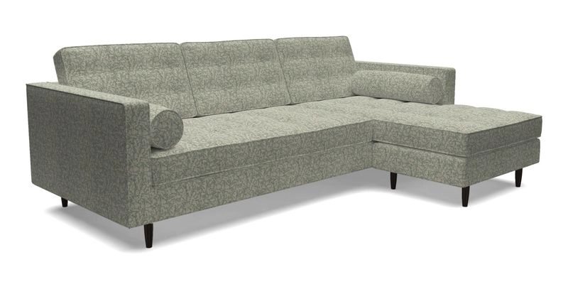 Marylebone LHF Corner Unit in Clever Tough And Eco Velvet Chrome