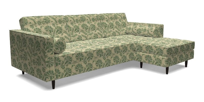 Marylebone LHF Corner Unit in Clever Tough And Eco Velvet Chrome