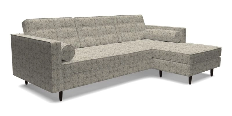 Marylebone LHF Corner Unit in Clever Tough And Eco Velvet Chrome