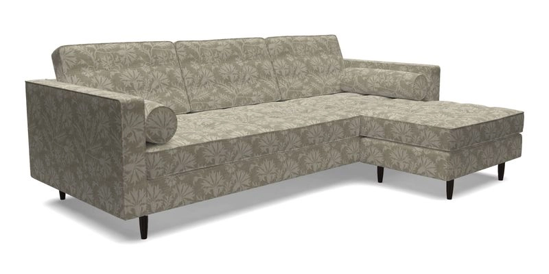 Marylebone LHF Corner Unit in Clever Tough And Eco Velvet Chrome