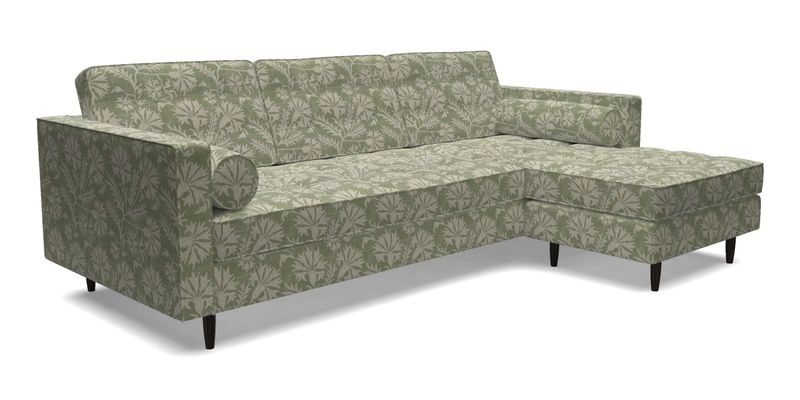 Marylebone LHF Corner Unit in Clever Tough And Eco Velvet Chrome