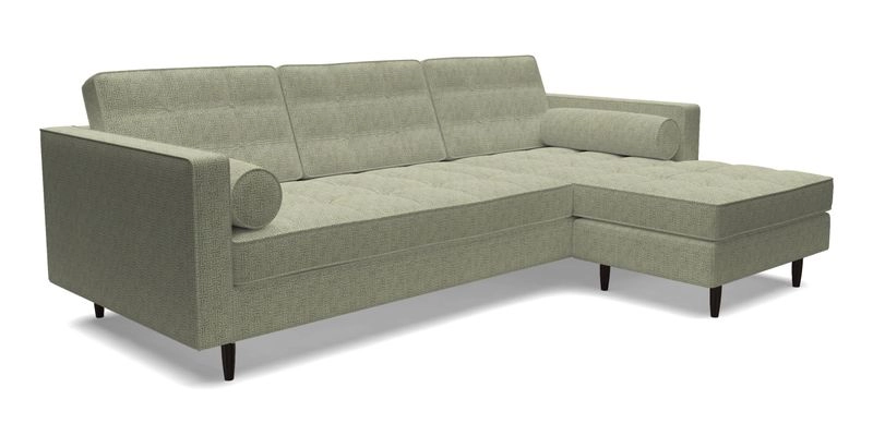 Marylebone LHF Corner Unit in Clever Tough And Eco Velvet Chrome