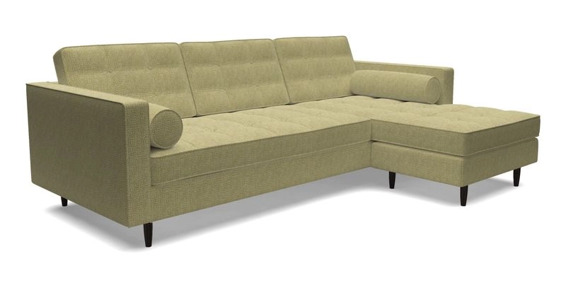 Marylebone LHF Corner Unit in Clever Tough And Eco Velvet Chrome