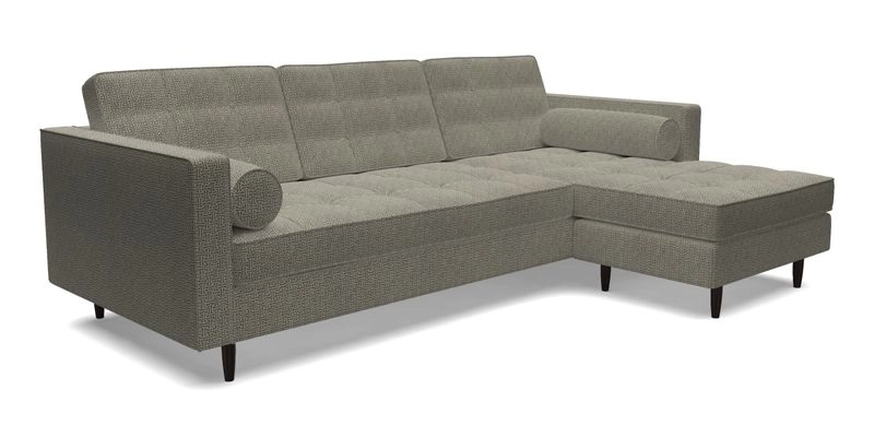 Marylebone LHF Corner Unit in Clever Tough And Eco Velvet Chrome