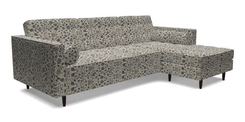 Marylebone LHF Corner Unit in Clever Tough And Eco Velvet Chrome