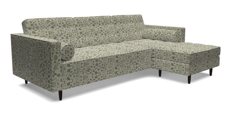 Marylebone LHF Corner Unit in Clever Tough And Eco Velvet Chrome