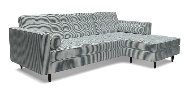 Marylebone LHF Corner Unit in Clever Tough And Eco Velvet Chrome