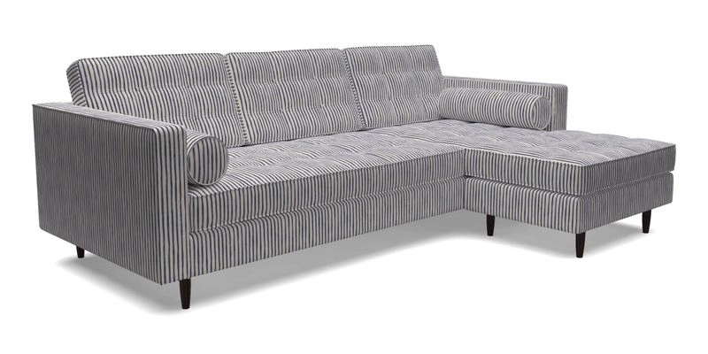 Marylebone LHF Corner Unit in Clever Tough And Eco Velvet Chrome