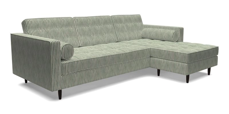 Marylebone LHF Corner Unit in Clever Tough And Eco Velvet Chrome